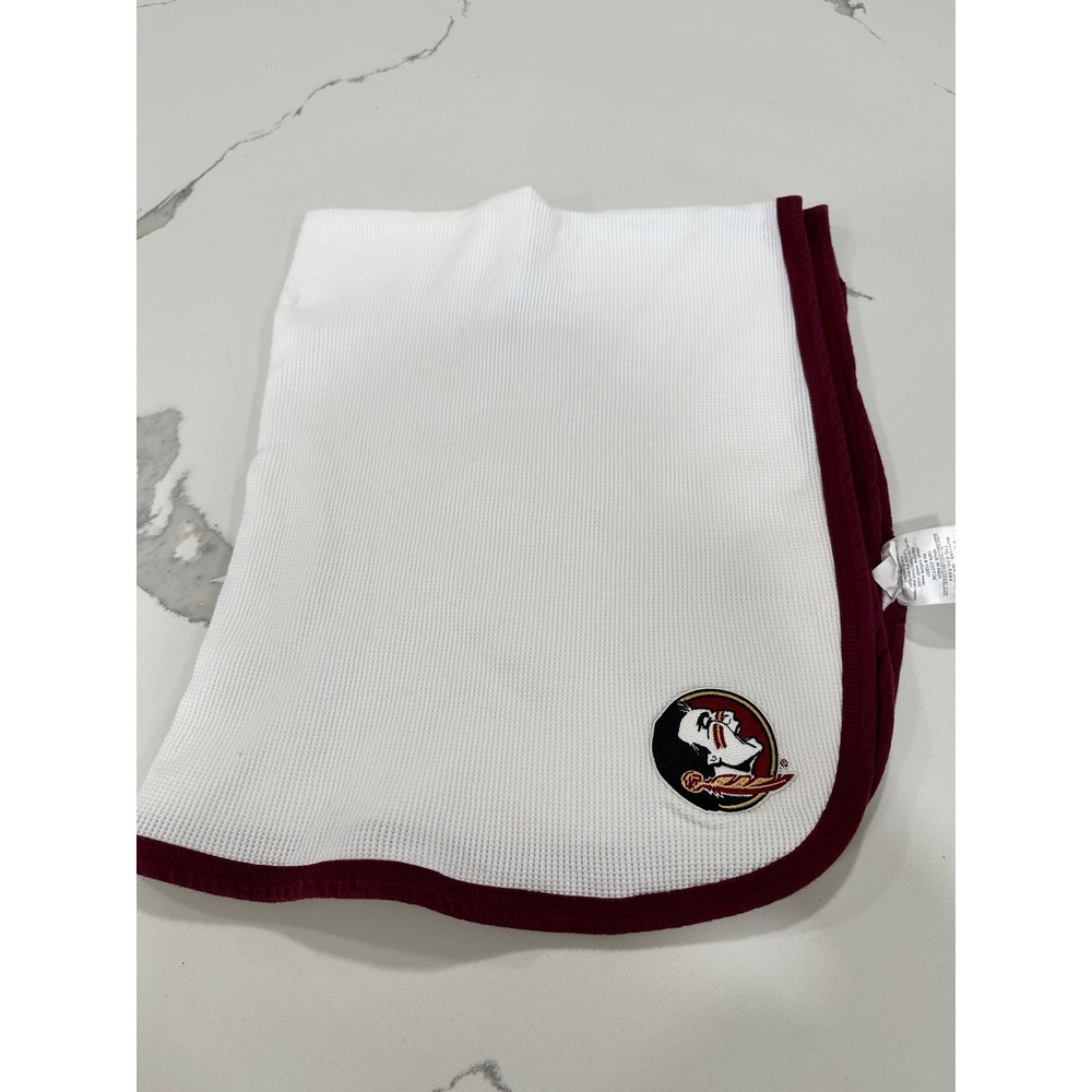 Creative Knitwear Florida State Seminoles FSU Baby Waffle Knit Blanket White